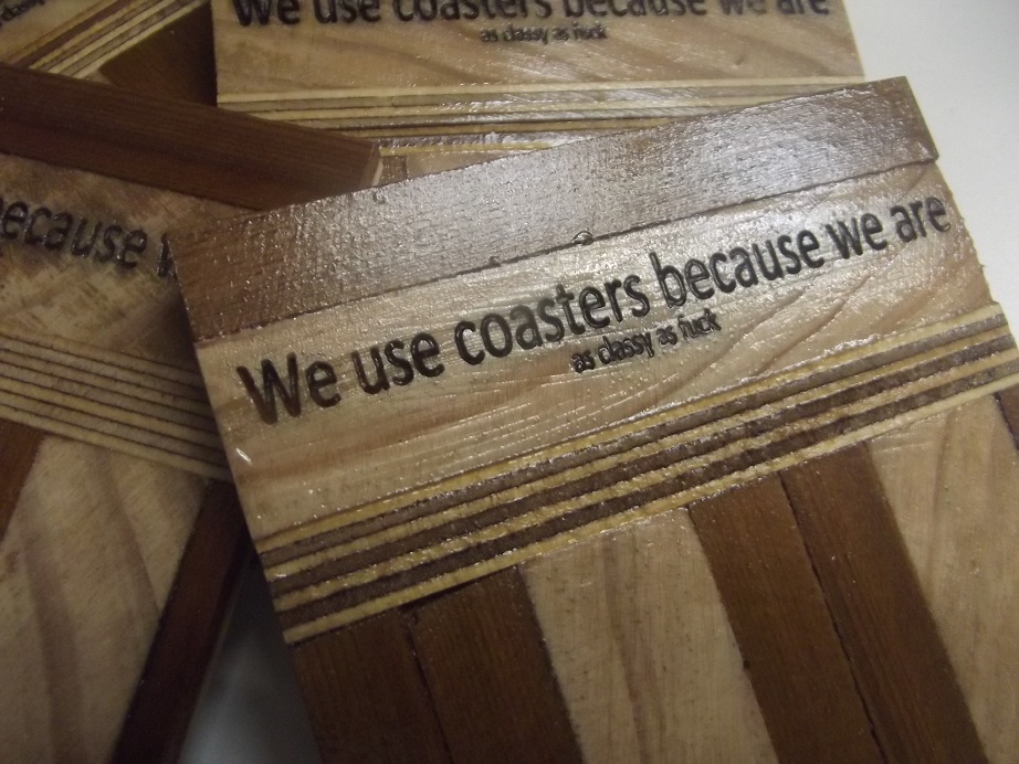 Monogrammed Resin Art Coasters – Wood Base & Resin (Medium)